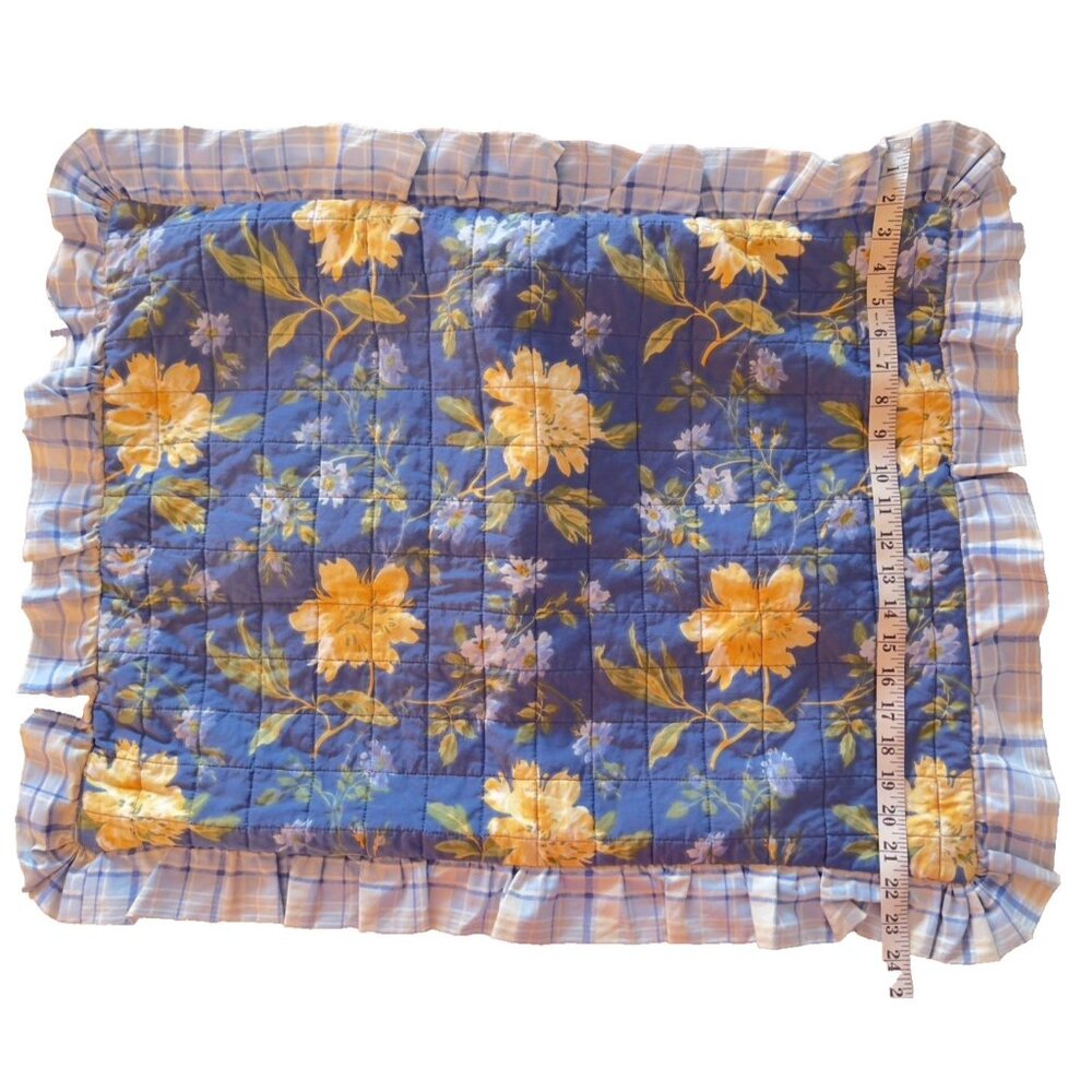 Laura Ashley Home Emilie Std Pillow Shams Quilted 100% Cotton Ruffles Cottage - Picture 7 of 11
